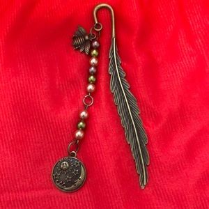 Beautiful Bronze Feather Bookmark. NWT, Handmade by A Charmed Life.